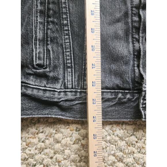 Levi's Original Trucker Denim Jean Jacket Size M Black Rigid Wash Button Front - Picture 3 of 6